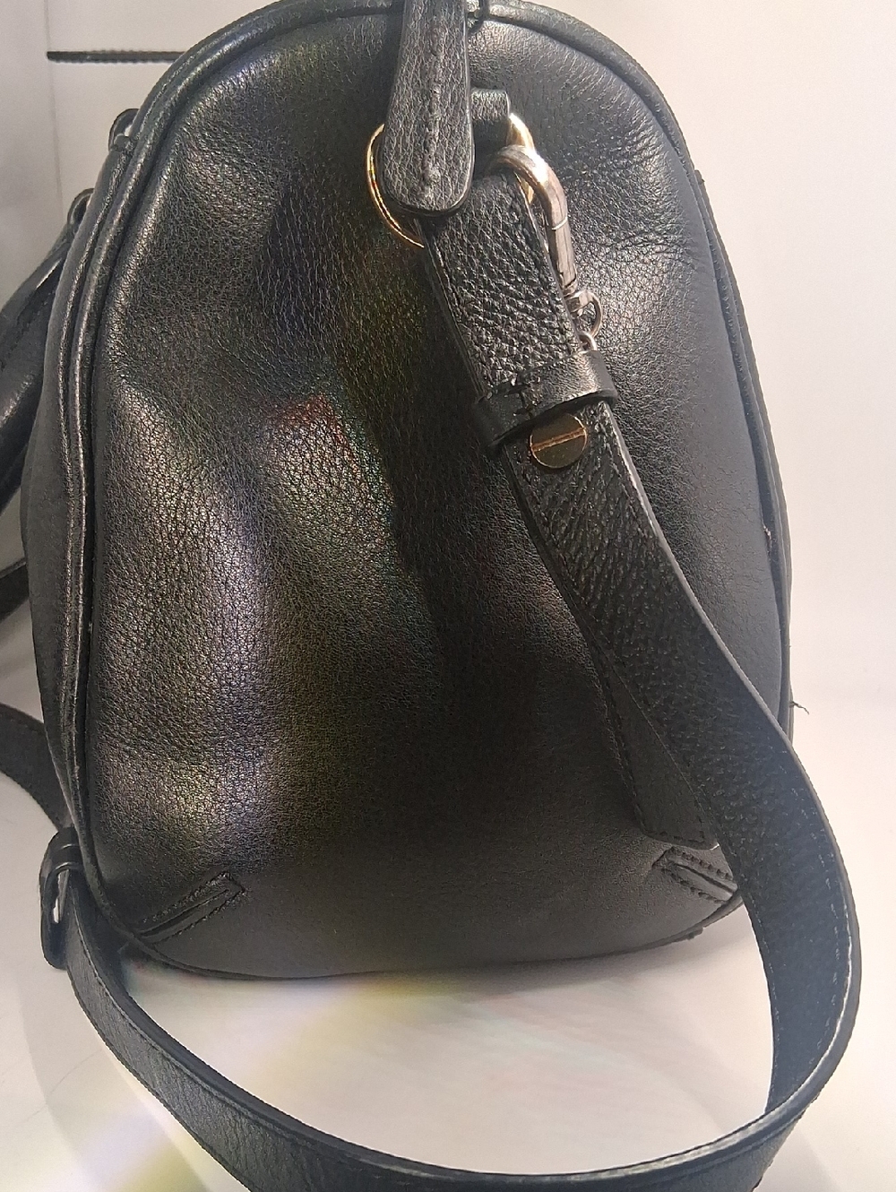 UGG Black Leather Satchel with Tassel and Gold Hardware - Picture 3 of 5